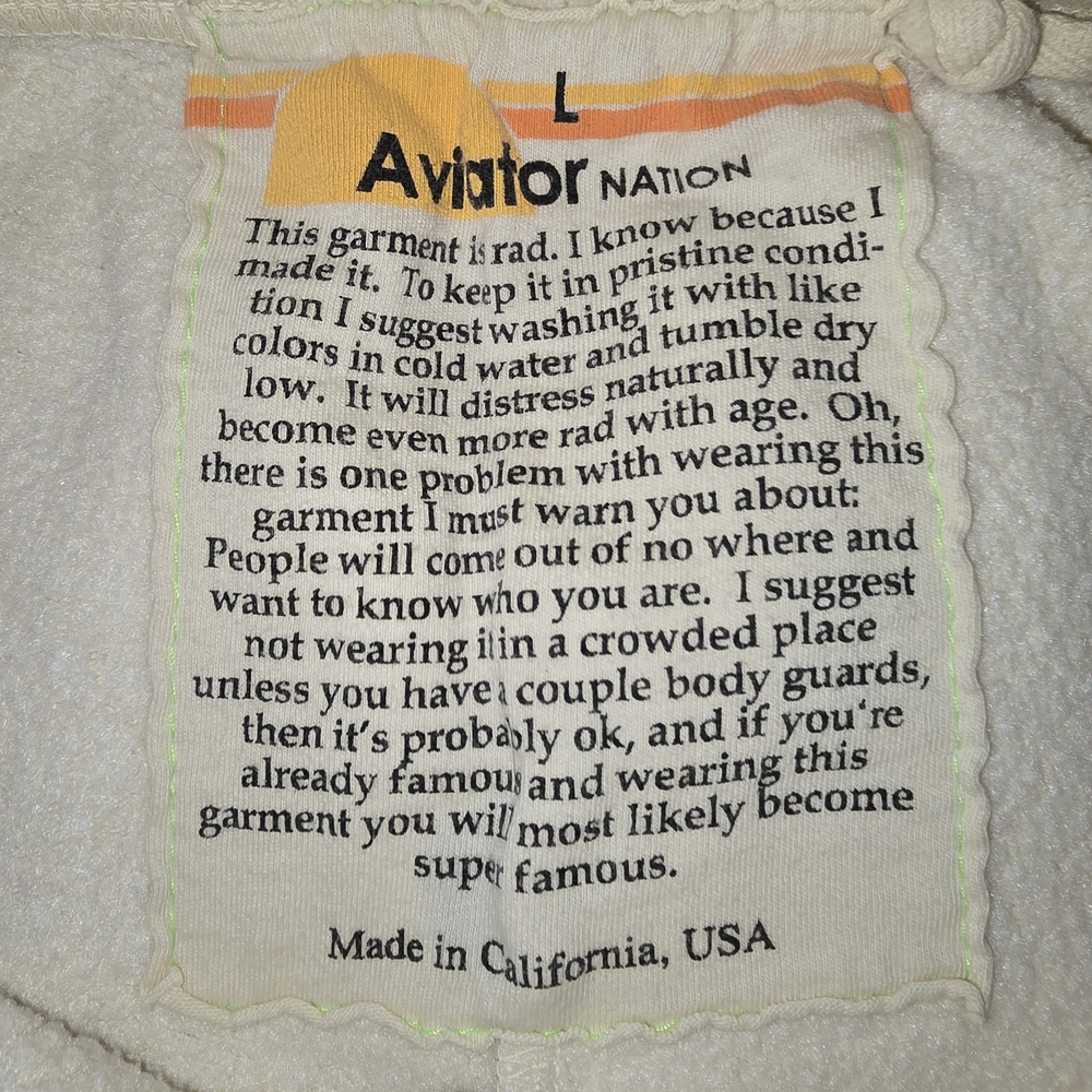 Aviator Nation Cream Jogger Pants - Picture 6 of 6